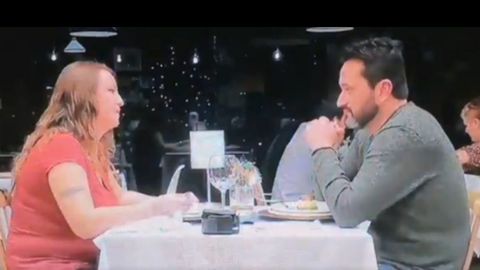 Uno de los momentos de la cita de Santiago y Alicia