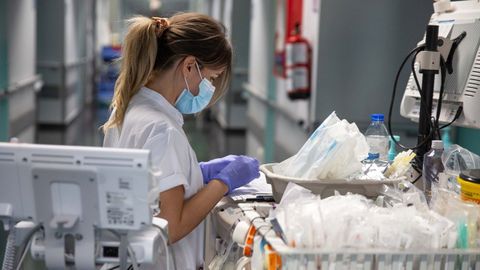 Una enfermera, en un hospital madrileo