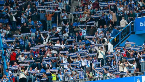 Imagen de los aficionados del Deportivo, antes del duelo contra el Legan&eacute;s