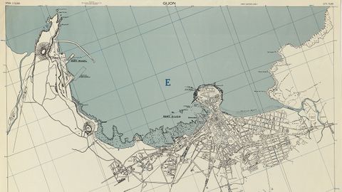 Mapa de Gij�n en la Segunda Guerra Mundial