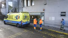 Entrada del servicio de urgencias del Hospital Montecelo, en Pontevedra, este enero