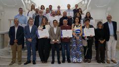 Foro de familia de los ganadores de los premios Sicted,  tras el acto en el Ayuntamiento de Ferrol.