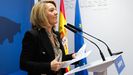 La presidenta del PP de Asturias, Teresa Mallada, durante la rueda de prensa en la que anunci� su dimisi�n como presidenta del PP de Asturias