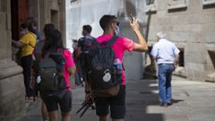 Peregrinos llegando a Santiago, la semana pasada