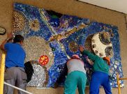 Mural con que el IES Monte Castelo celebra su 35 aniversario.