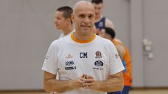 Carles Marco en un entrenamiento con el Leyma B�squet Coru�a.