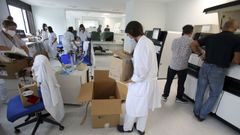 Mudanza del laboratorio de las pruebas covid