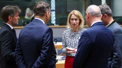 La jefa de la diplomacia europea, Kaja Kallas, en la reunin de titulares de Exteriores de la UE.