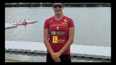 Nerea Novo, este xoves no encoro asturiano de Trasona onde consegu�u a s�a praza para o Mundial absoluto.
