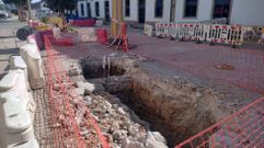 Uno de los puntos de la plazuela en la que aparecieron muros de la fonda