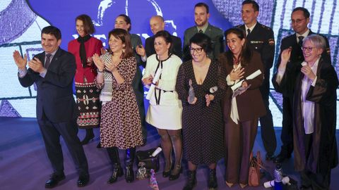 Acto de entrega de las Meninas, este viernes, en Santiago. 