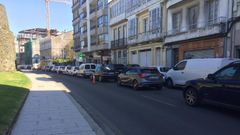 Colas por el �nico carril que hay operativo para coches en la Ronda