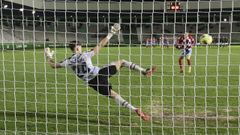 Joan Salv� durante el amistoso disputado en diciembre contra el Lugo.