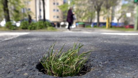 Mal estado del asfalto en Salvador de Madariaga