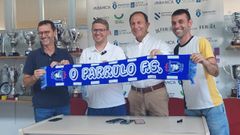 Presentaci�n de Gallego, segundo por la izquierda, durante su presentaci�n en A Malata.