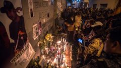 Homenaje al fallecido en las protestas de jvenes de Per