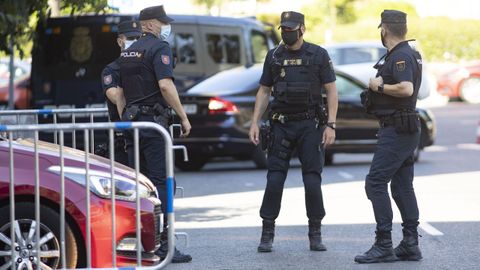 Agentes de la Polic�a Nacional de servicio en Madrid