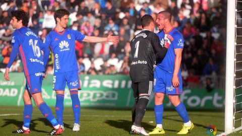 Fabbrini, Forl�n, Alfonso y Chistian en el C�rdoba-Oviedo