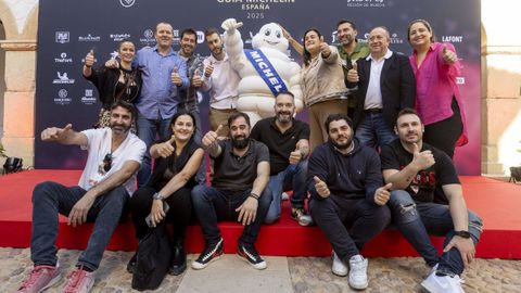 Cocineros con estrella Michelin durante la presentacin de la gala que se celebra hoy en Murcia