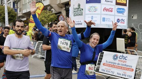 La emoci�n de la llegada a meta.