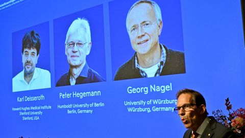 Momento en el que se da a conocer el Nobel de Medicina, ganado por Karl Deisseroth, Peter Hagemann y George Nadel