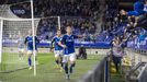 Colombatto, con Alemao y Ses detrs, celebra el 2-0 del Oviedo al Espanyol