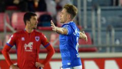 Gol Carlos Hernandez Numancia Real Oviedo Los Pajaritos.Carlos Hern�ndez celebra el 1-2 frente al Numancia
