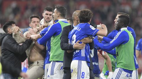 Incidentes tras el derbi asturiano de la jornada 36 de LaLiga SmartBank de f�tbol que Sporting de Gij�n y Real Oviedo jugaron hoy s�bado en El Molin�n