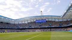 El estadio Abanca Riazor, durante el partido entre el Deportivo y el Andorra