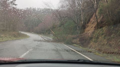 Carril cortado en la LU-540 en Leganitos, Muras