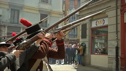Conmemoraci�n de la declaraci�n de guerra de Independencia, celebrada en Oviedo en 2019