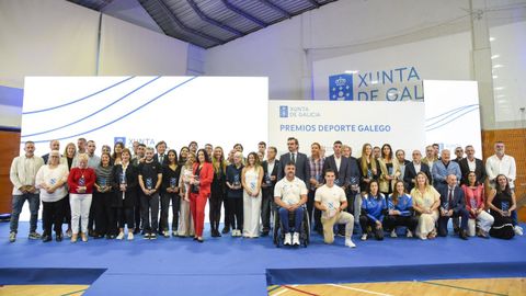 Todos los premiados en la gala de premiados Deporte Galego 2025 celebrada en el CGTD de Pontevedra