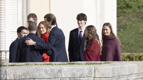 Los Urdangar�n a su llegada al palacio.