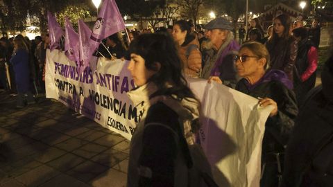 Pancarta reivindicativa en el acto de la Marcha Mundial das Mulleres