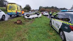 El accidente se produjo en el punto kilom�trico 7 de la AC-418, en Bu�o.