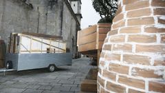 Preparativos del bel�n gigante Viveiro ante o Berce