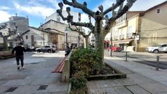 Un aspecto actual de la plaza del Pieiro, donde se guardaba el coche de caballos de Filotero Lpez