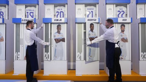 Taquillas del Real Madrid.Las taquillas del vestuario del Real Madrid