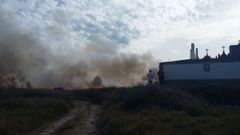 El fuego que provoc� la alarma en Corrubedo