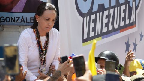 La lder de la oposicin venezolana, Mara Corina Machado, durante un acto en Caracas el pasado 3 de agosto.