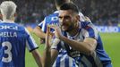 Pablo Vázquez celebra su gol al Tarazona