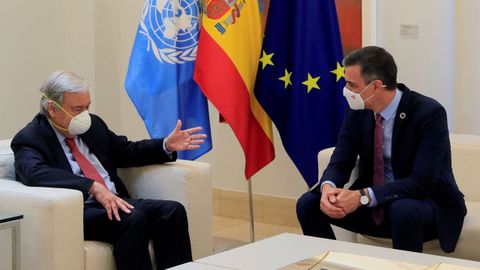 Comparecencia del presidente del Gobierno, Pedro S�nchez, y el secretario general de la ONU, Ant�nio Guterres