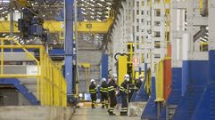 Primeras fases de la construcci�n de la primera F-110, en foto de archivo