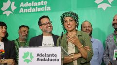 Teresa Rodr�guez, que est� pasando por un tratamiento de quimioterapia, durante las pasadas elecciones andaluzas