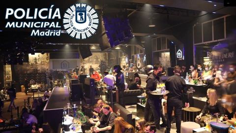 Imagen de la policía de una fiesta ilegal en Madrid