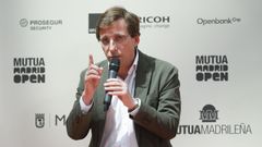 El alcalde de Madrid, Jos� Luis Mart�nez-Almeida, durante la presentaci�n del torneo Mutua Madrid Open de tenis