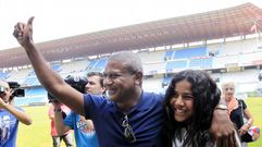Mazinho, en Vigo cuando present� a su hijo Rafinha
