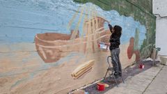 En la foto, la obra de Fisterra