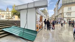 El viento y la lluvia levantaronn el techo de cinco casetas del recinto ferial del San Froil�n.