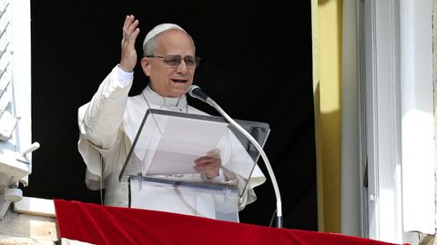 El papa, durante el Angelus de este domingo. 
